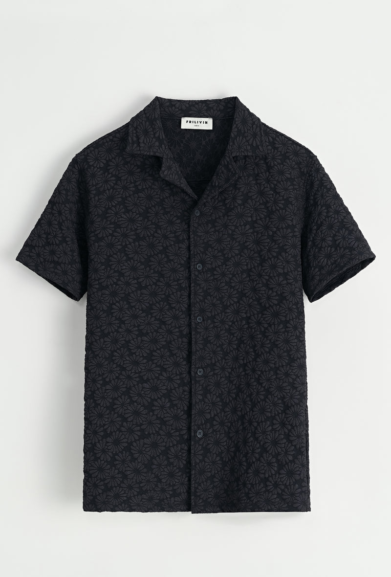 CHEMISE- FLOWER BLACK FULL