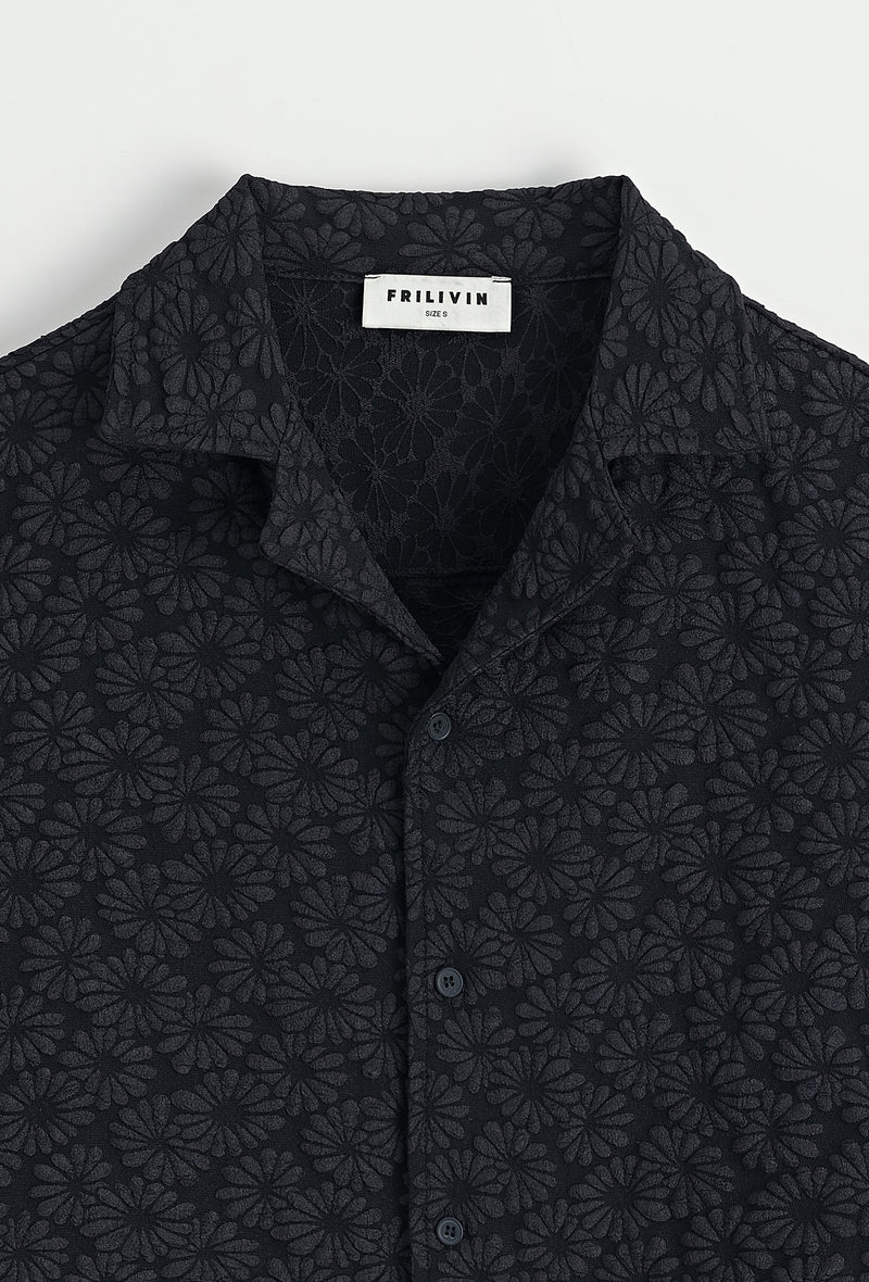CHEMISE- FLOWER BLACK FULL